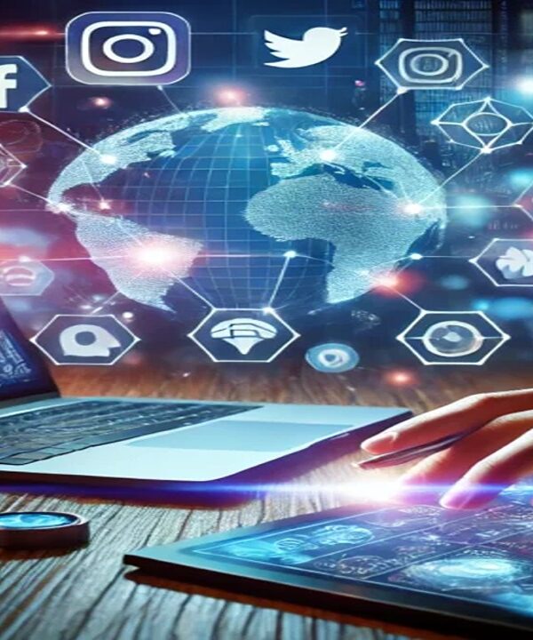 صورة تدل على ادارة مواقع التواصل الاجتماعي